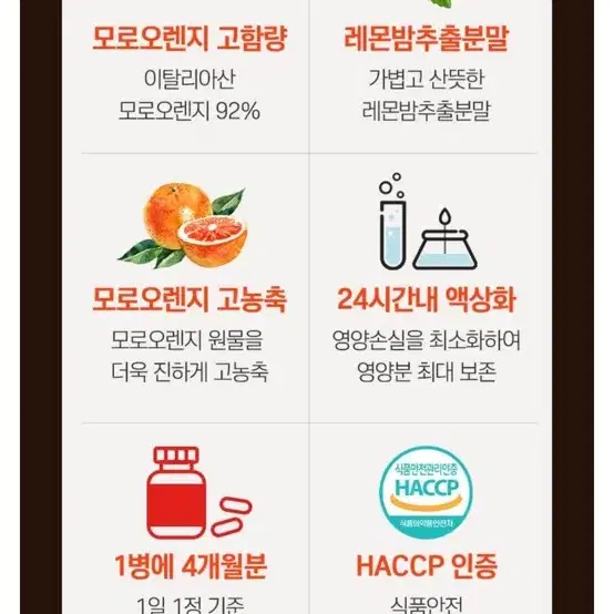 [해썹인증받음/미개봉새상품] 모로오렌지 레몬밤 다이어트 4개월분