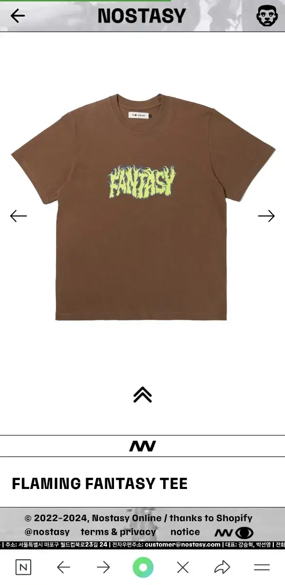 [Nostasi] FLAMING FANTASY TEE BROWN