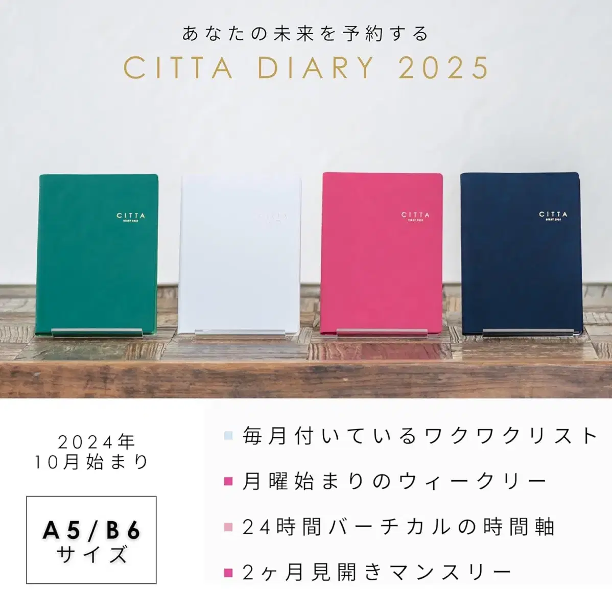 일본 CITTA Diary 2025 (24년10월 시작) white A5