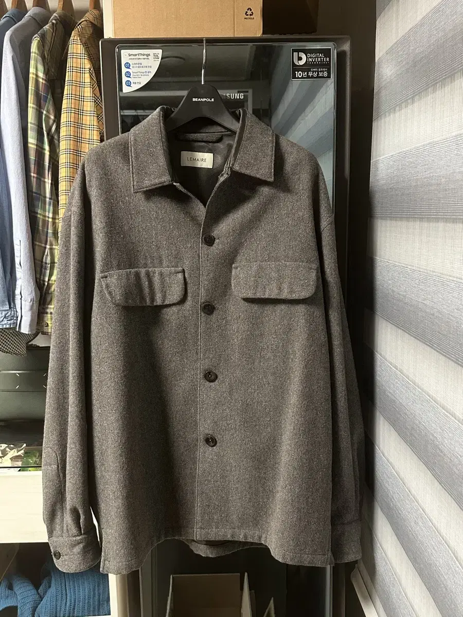 Lemaire Boxy Overshirt Taupe Gray 48