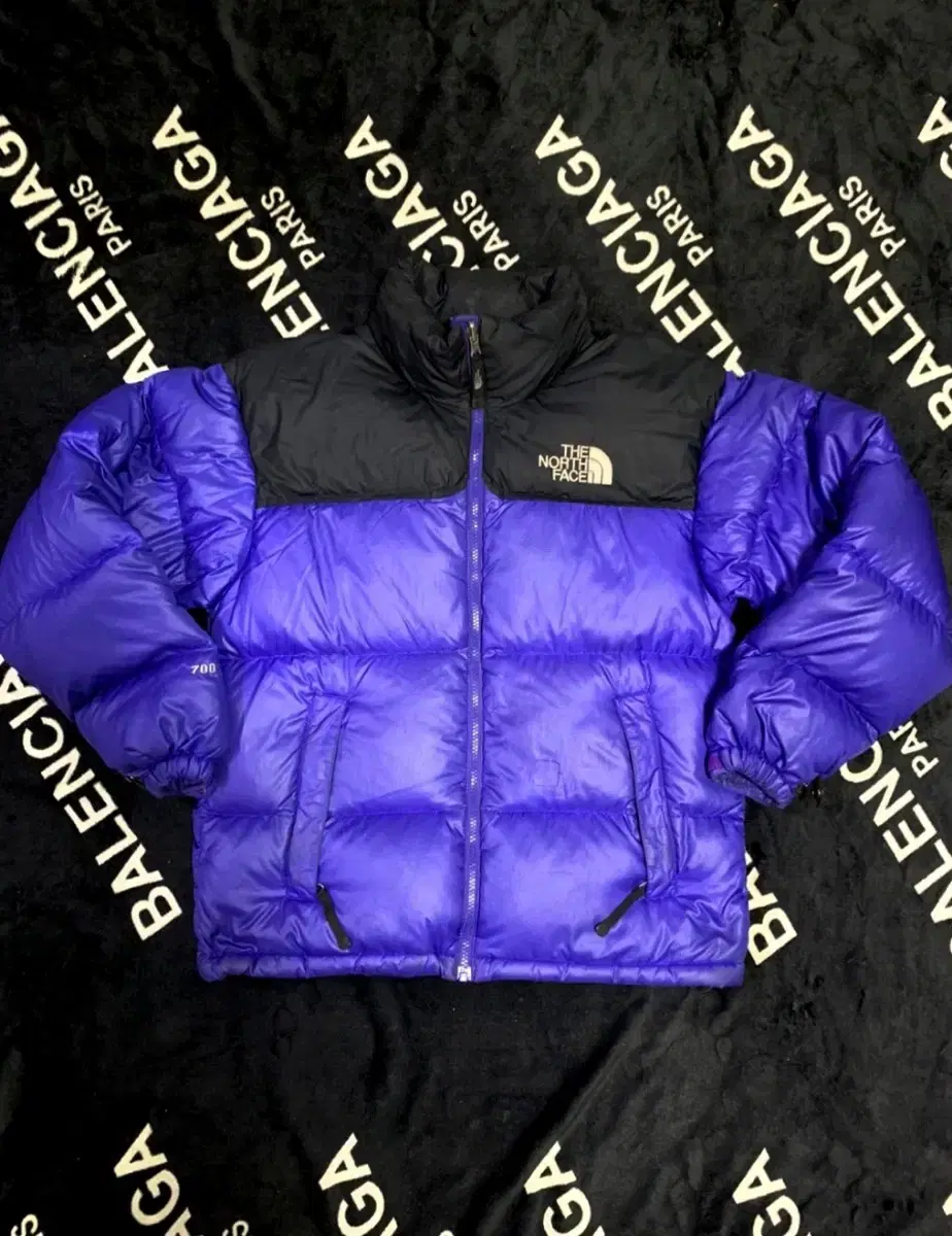 90,S)The North Face 700 Nupsea purple glossy padded jacket