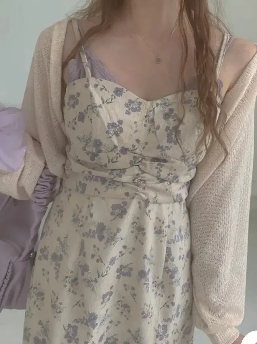 팜므뮤즈 Floral Vintage Shirrin dress