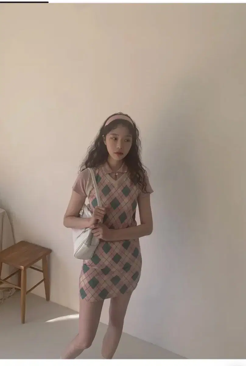 팜므뮤즈 ARGYLE KNIT VEST SKIRT SET