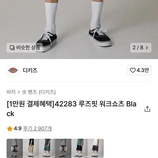 디키즈 루즈핏 반바지