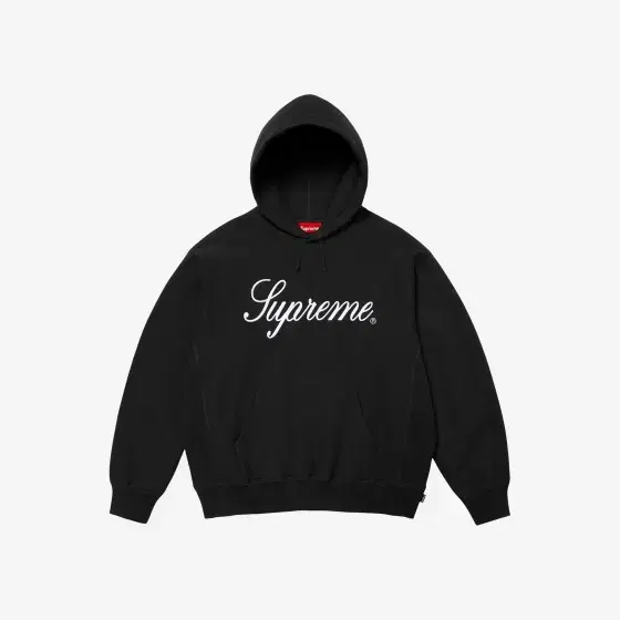 Supreme Embroidered Script Hooded Sweatshirt Black - 24FW