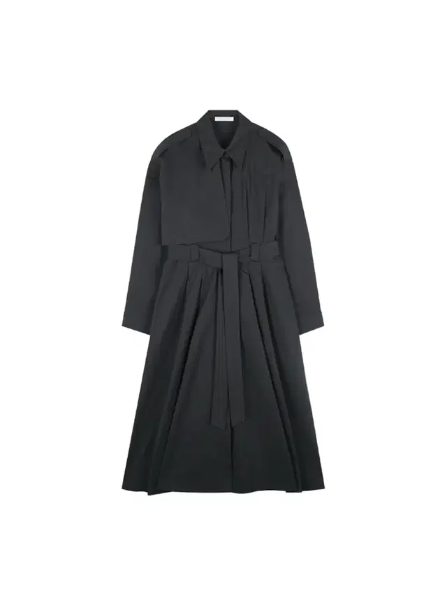 amr1476 flared trench dress (charcoal)