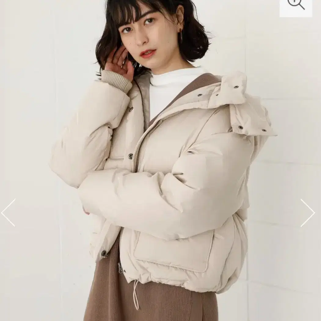 MOUSSY 베이지색 크롭 패딩 다운80%