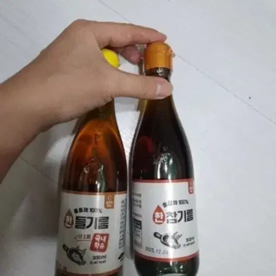 총2병 들기름300ml1병+ 참기름300ml1병 수입깨 당일착유