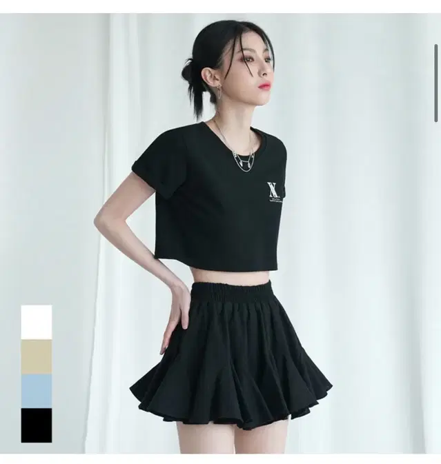 어반드레스 curling mini pants skirt 블랙 치마바지