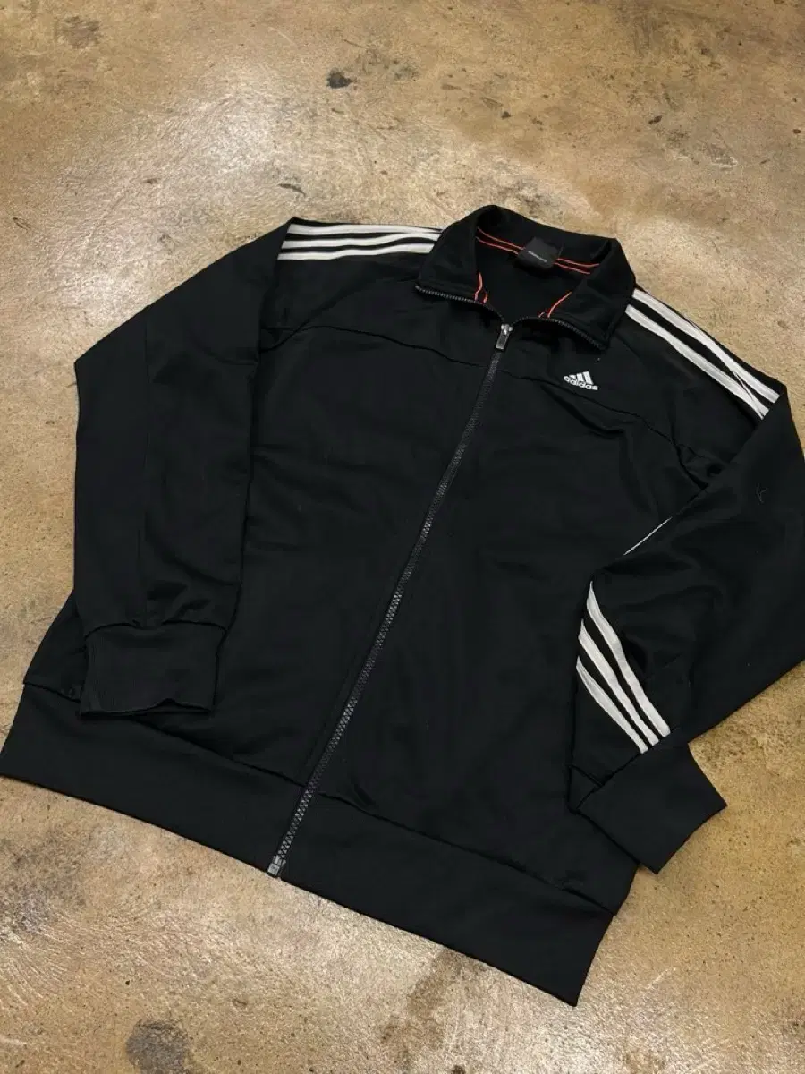 (Genuine/100) adidas Track Top Jersey Zip Up Black