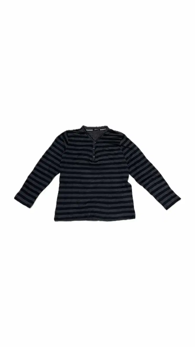 JPN Y-Neck Stripe Long Sleeve Tee