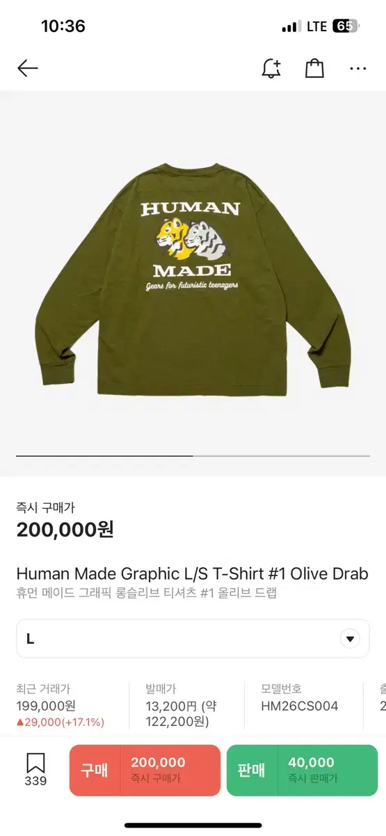 HumanMade Long Sleeve Size L