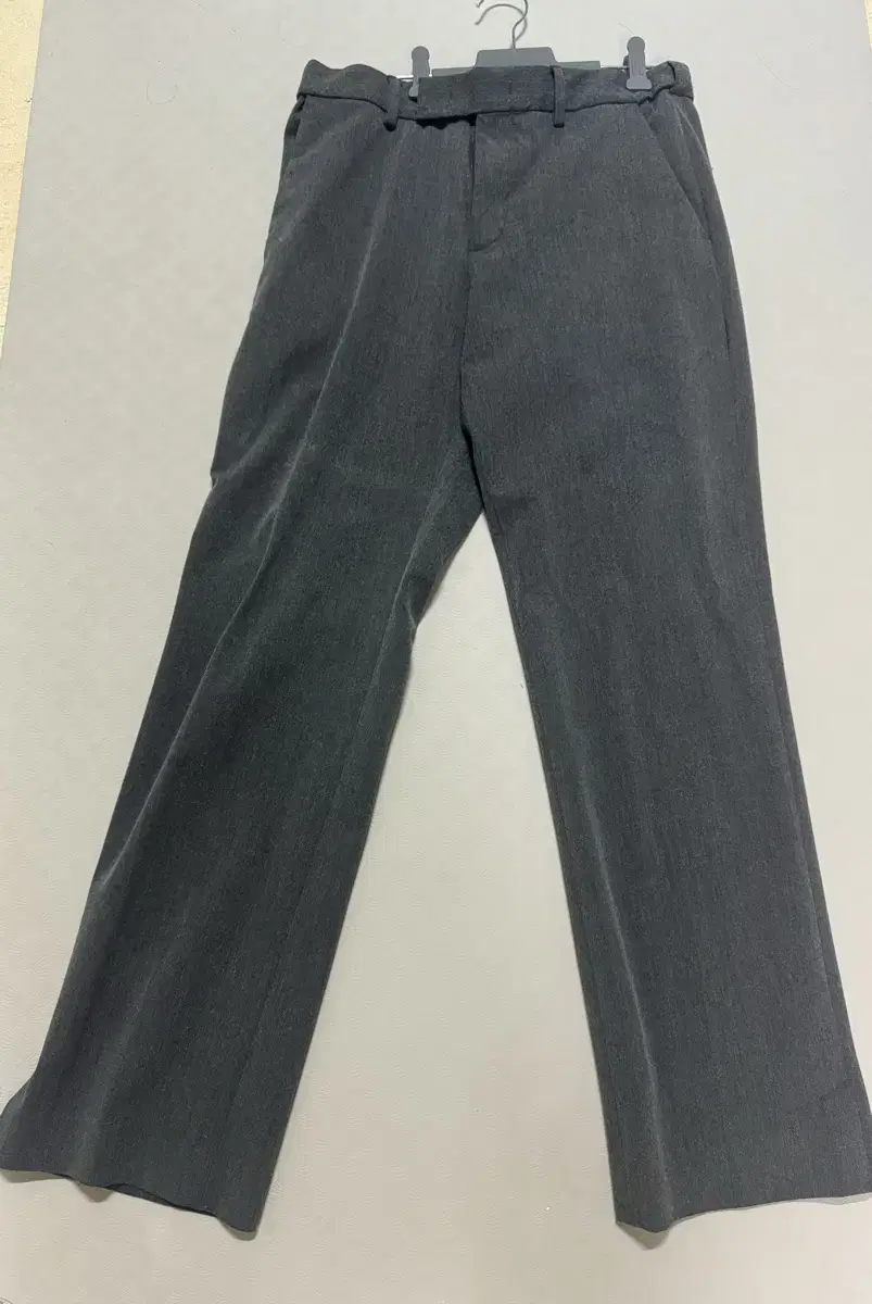 Plain semi Wide-Slit Hidden-Banding Slacks Medium Gray 29