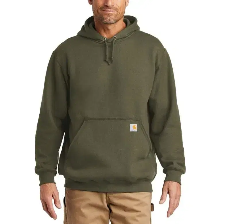 [Unisex] Calheart Midweight Brushed Hoodie Olive (Khaki) S