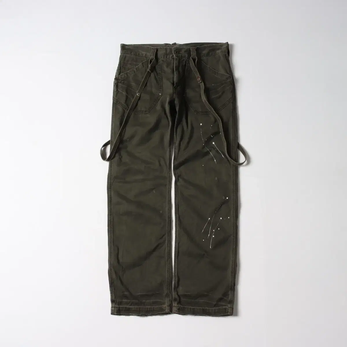 Edwin Chino Khaki Suspender Painting Pants