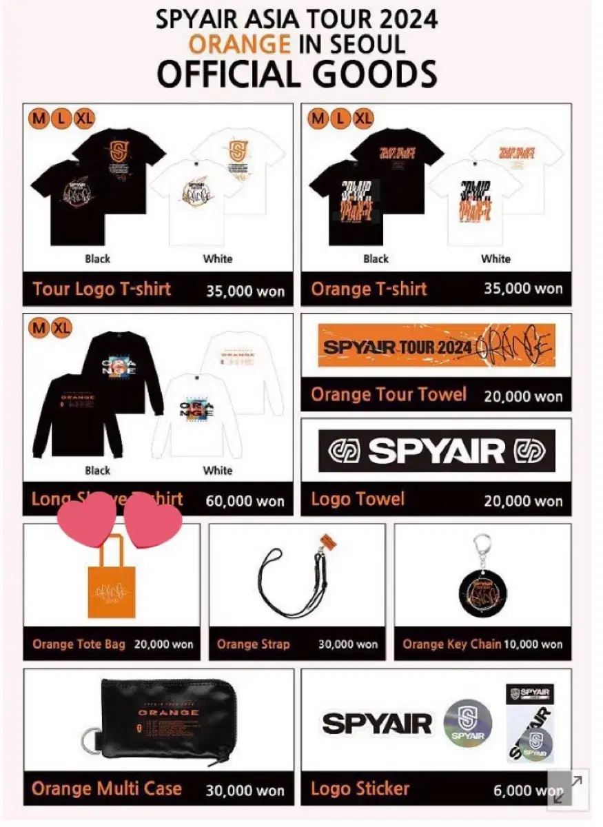 2024 Spyder Orange Tour official goods Tote Bag WTS