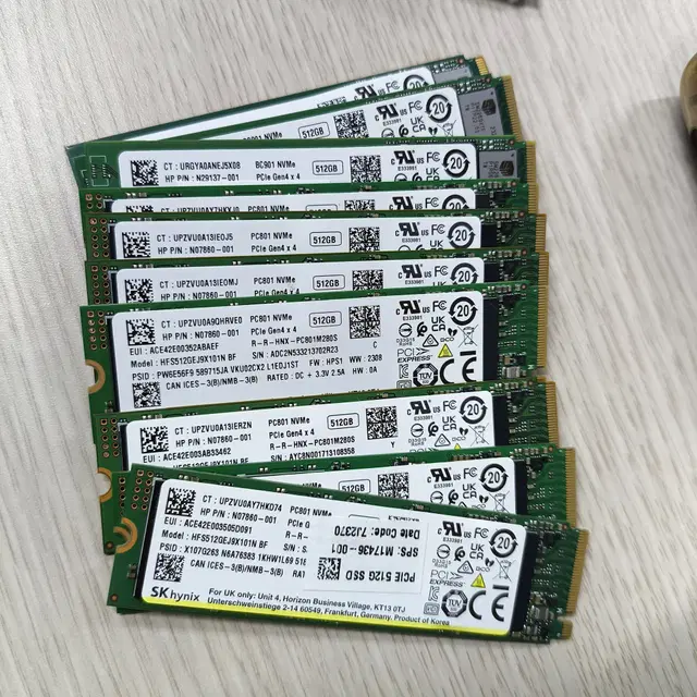 SK NVMe 512GB PC801 M.2 SSD 탈거