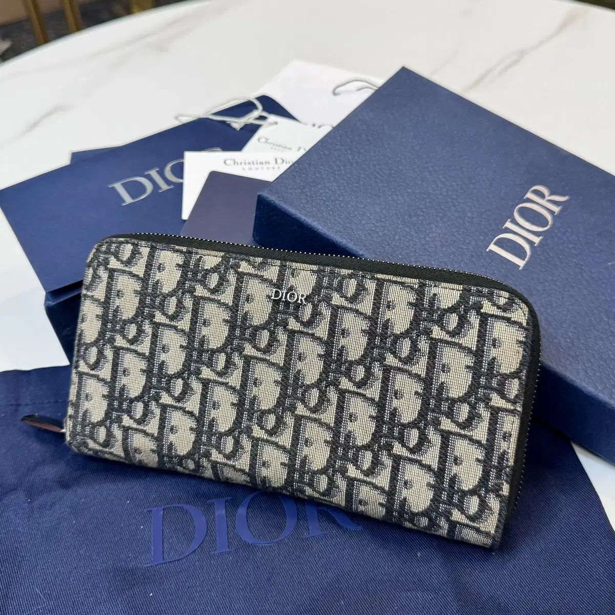 Dior Oblique Jacquard Zipped Long Wallet in Dior Oblique Jacquard