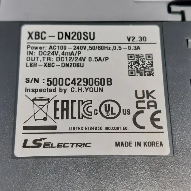 LS XBC-DN20SU (V2.3) SN/500C4~ PLC 중고