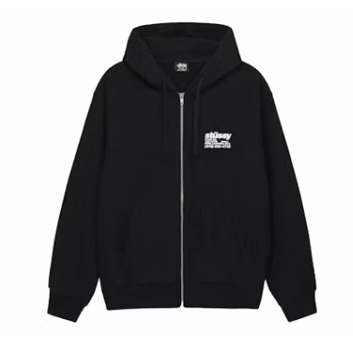 스투시후드집업 DNA ZIP HOODIE Black