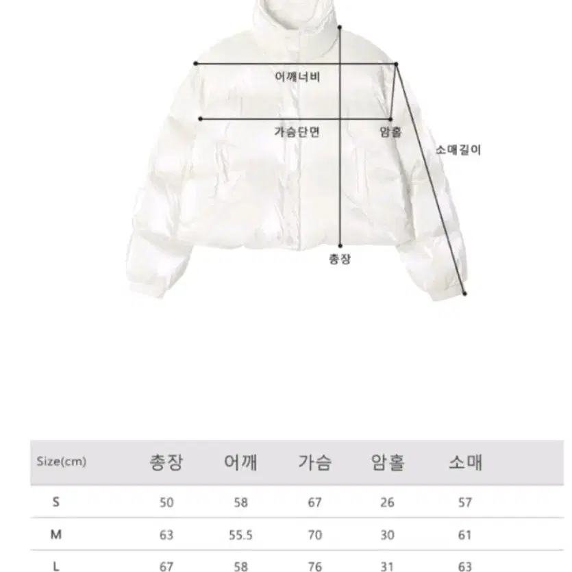 어반드레스 크롭 패딩 실버 s사이즈