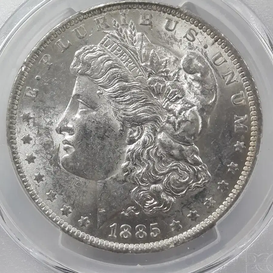 1885년 O 미국 모건 1달러 PCGS MS60 미사용 은화