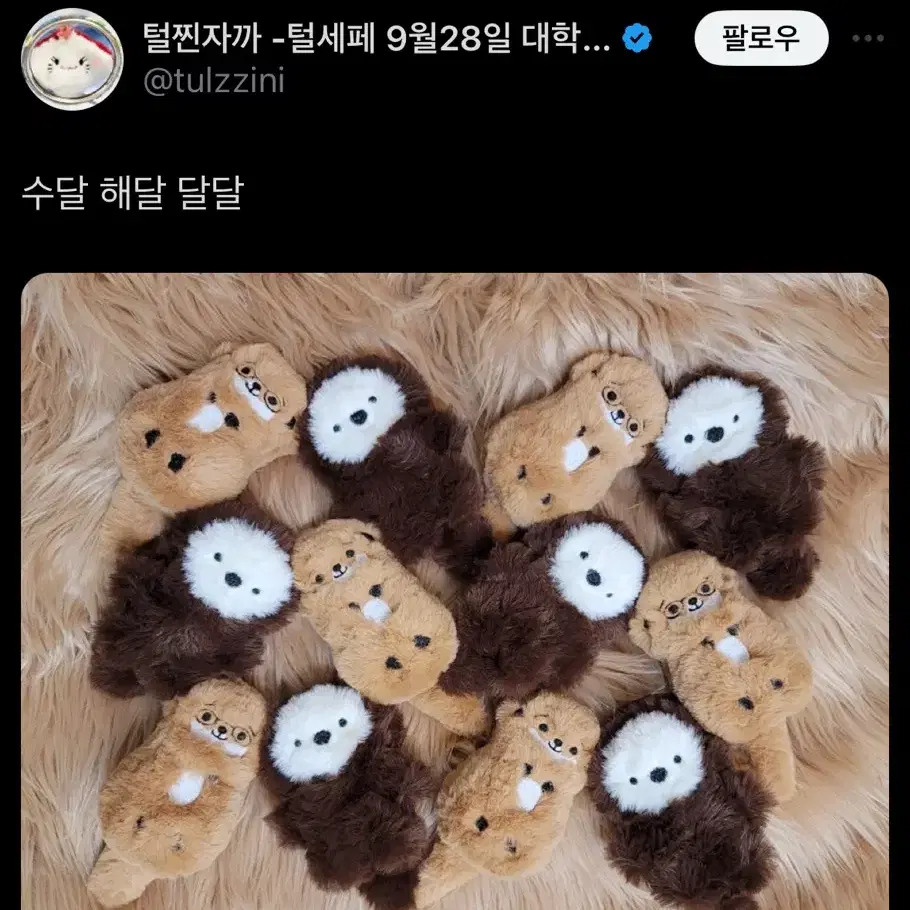 털찐자까 털찐 해달씌 해달 인형