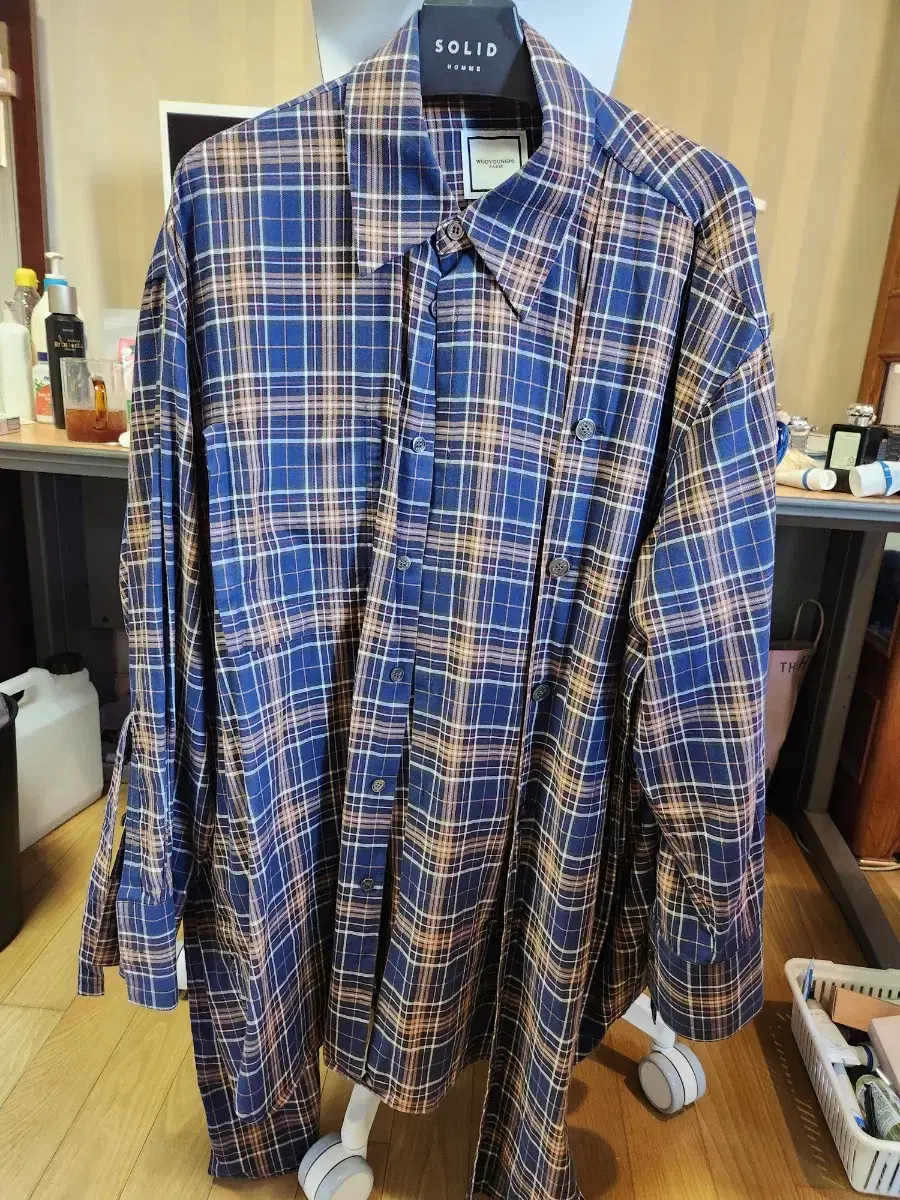 Wooyoung Rough check shirt size 48