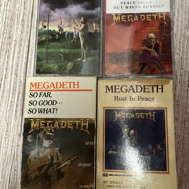 Megadeth 메가데쓰 카세트 테이프 4개 일괄