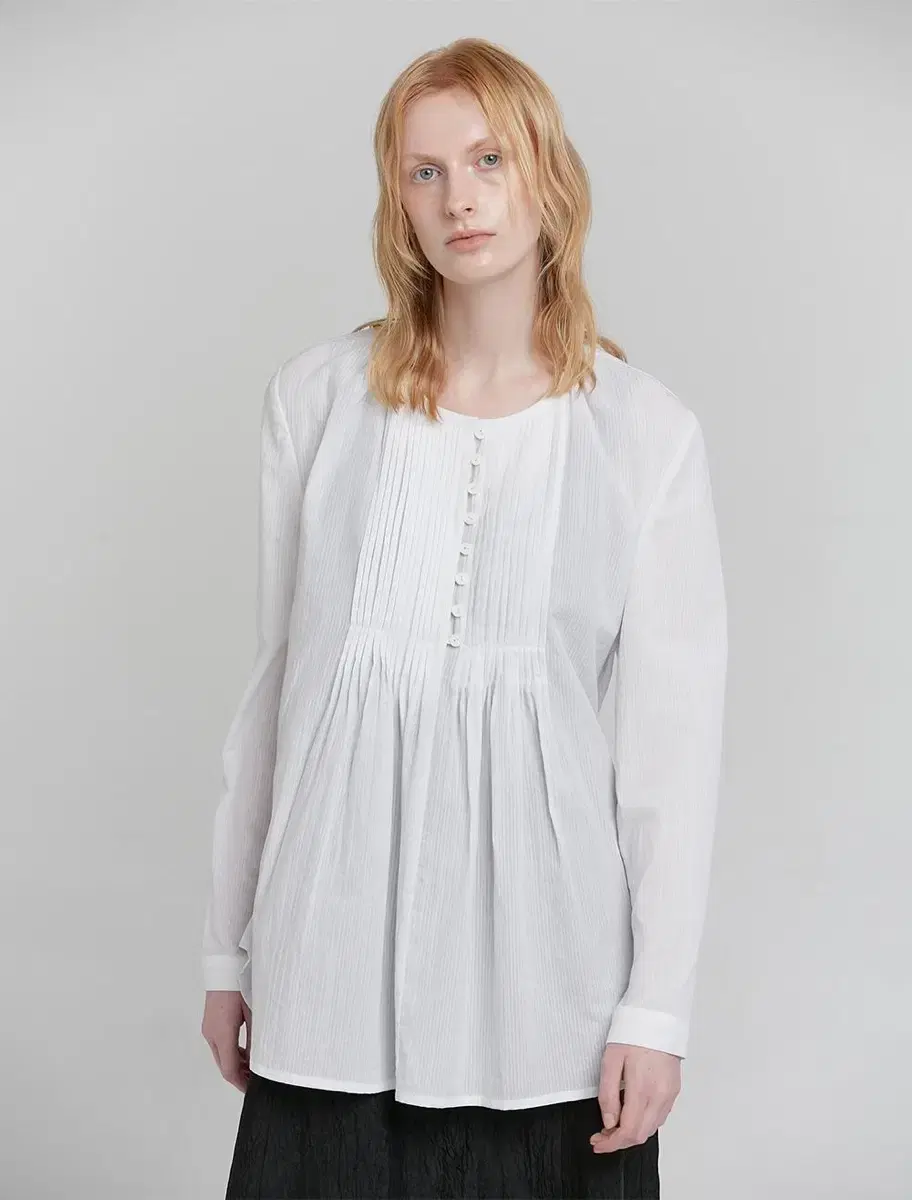 Low tide PINTUCK BLOUSE [WHITE] /low tide