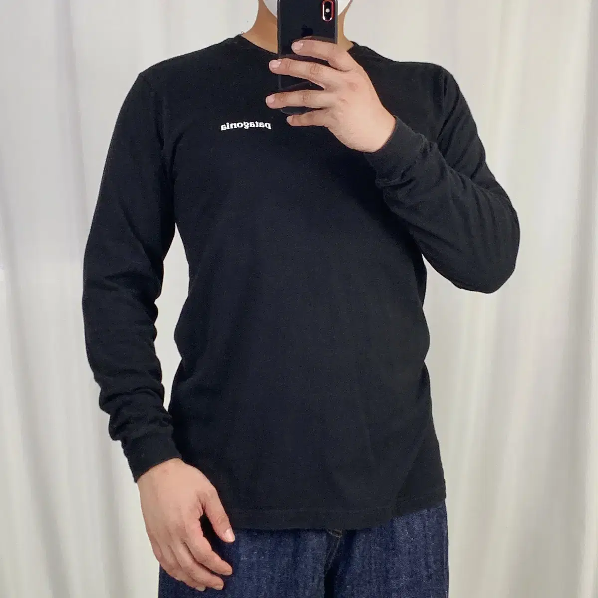 Patagonia Black Back Logo Long Sleeve Tee S .240922