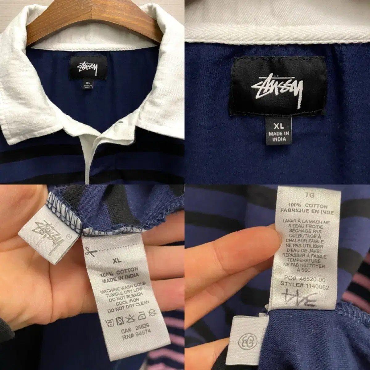 (XL)Stussy 스투시 스트라이프 PK 럭비티셔츠 롱슬리브