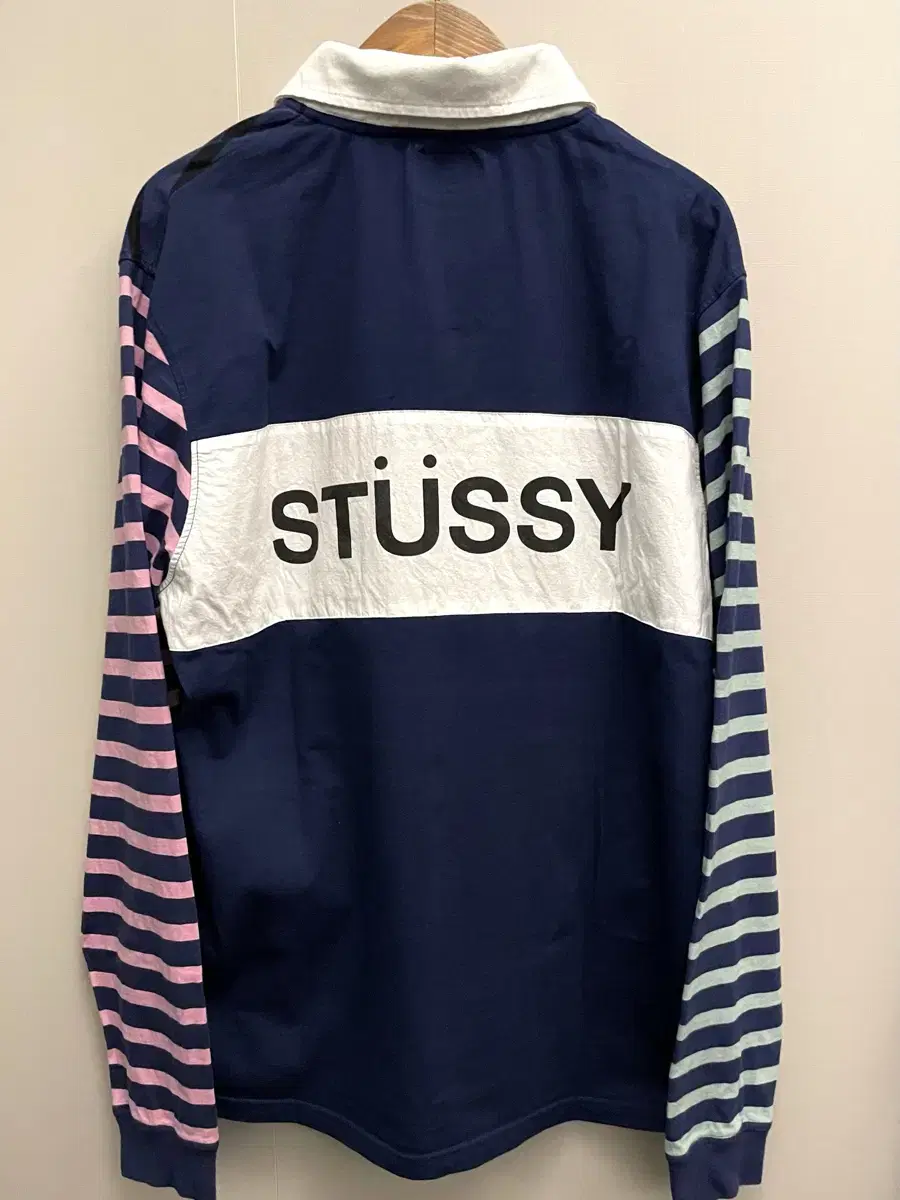 (XL)Stussy Stussy Stripe PK Rugby T-Shirt Long Sleeve