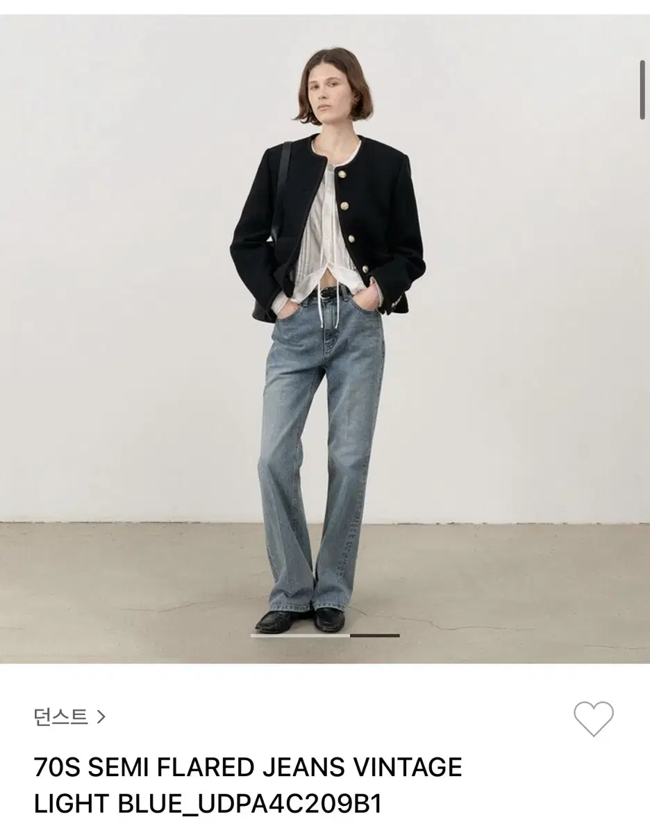 던스트 70s semi flared jeans vintage light