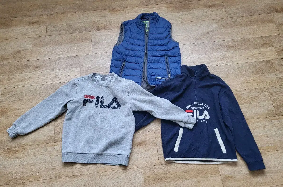 FILA 남아 맨투맨/집업 겨울티, 코스트코 다운 조끼