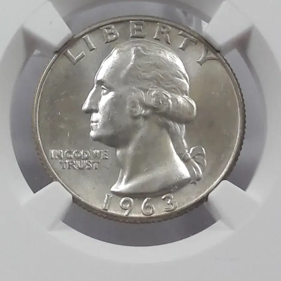 1963년 D 미국 워싱턴 쿼터 달러 NGC MS65 미사용 은화