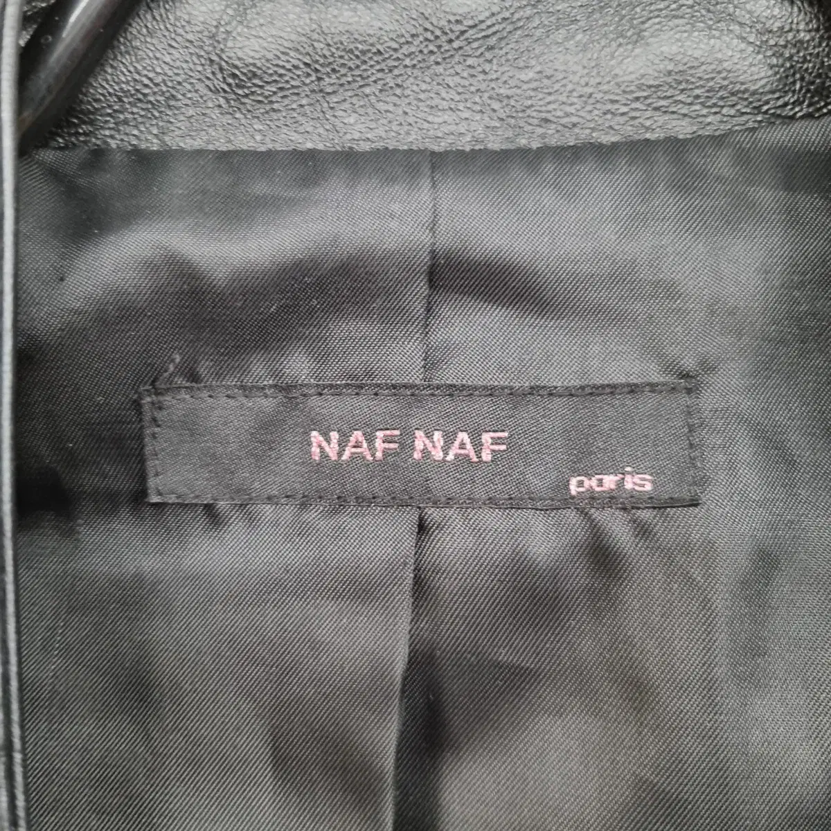 [여성44 size] NAF NAF 라이더 가죽 자켓 (양가죽)