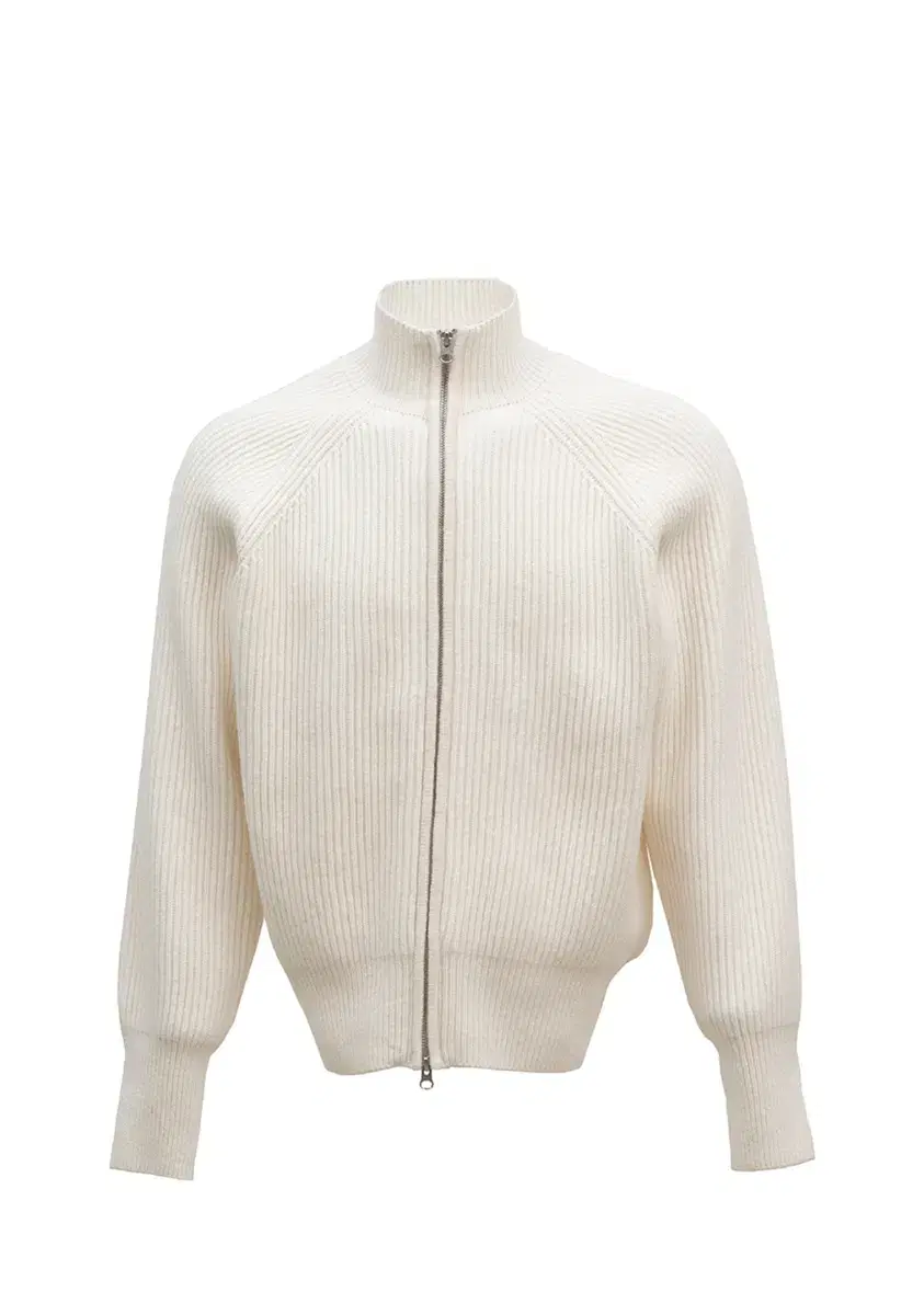 Fruity 2-Way Zip Up Bulky Cardigan Cream