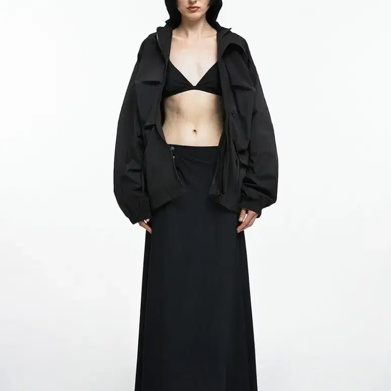 나체 Wave Maxi Skirt black