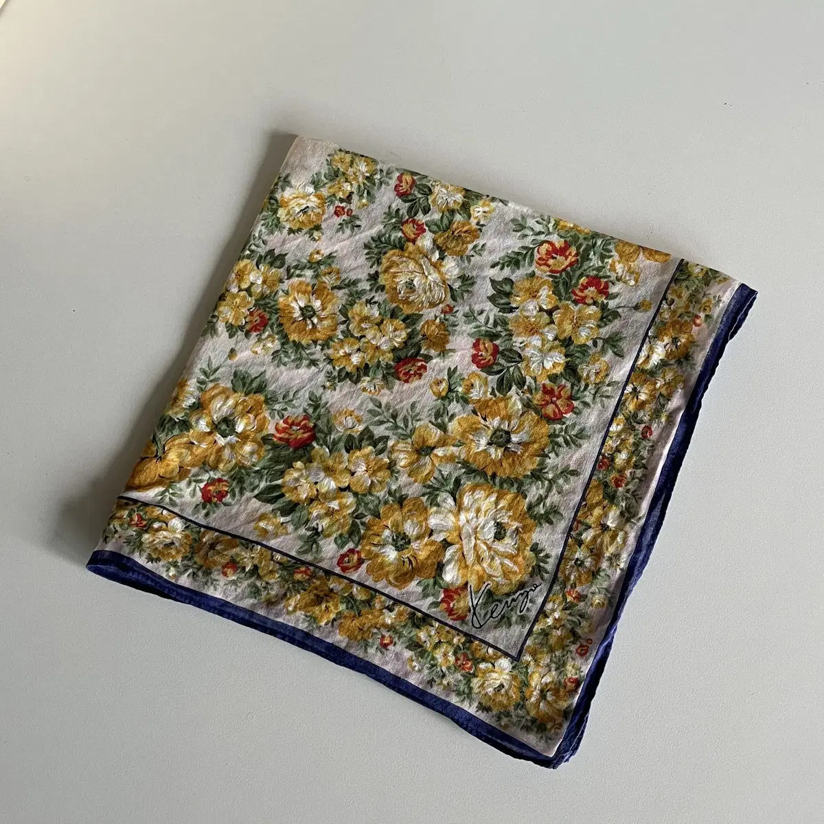 KENZO cotton Flower pattern Handkerchief