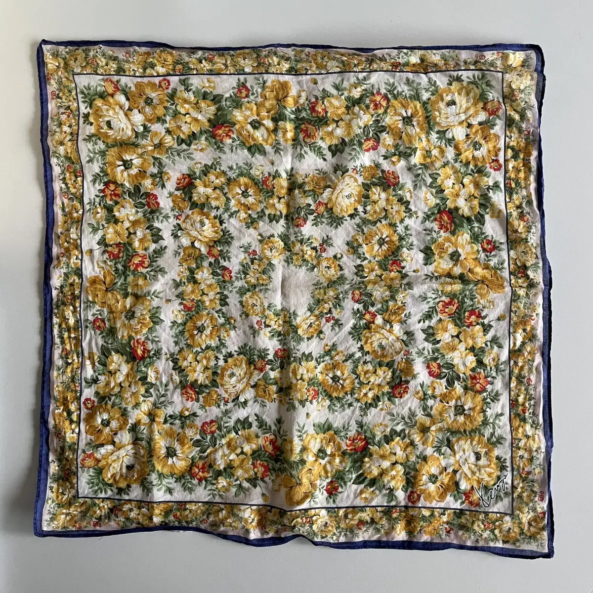 KENZO cotton Flower pattern Handkerchief