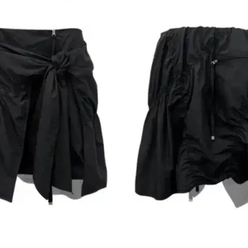 나체 Puckering Tie Skirt black