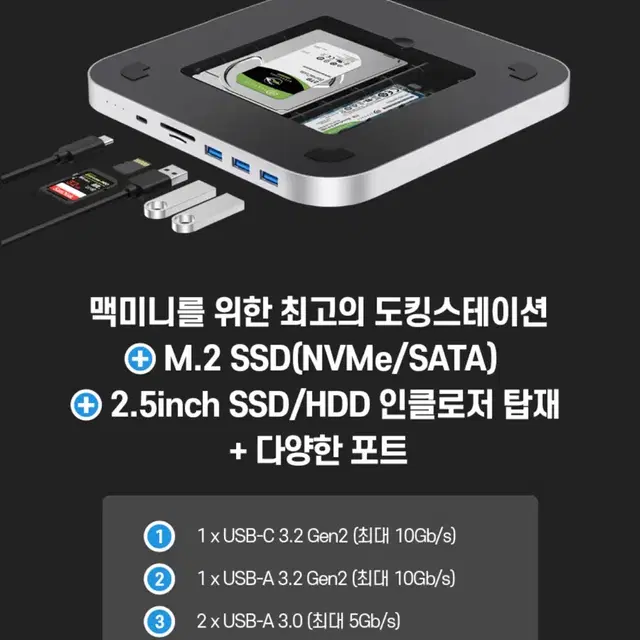 맥미니 M1 16g/256gb + USB 허브 독 포함