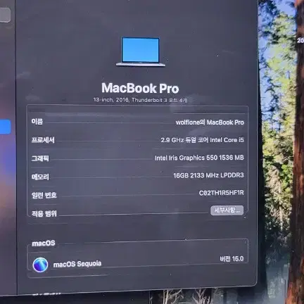 맥북프로 13.2 (A1706)