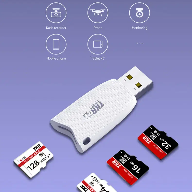 마이크로SD USB2.0 카드리더기 화이트