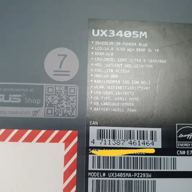 [S급] ASUS 젠북 14 OLED 울트라9 32G 1TB UX3405