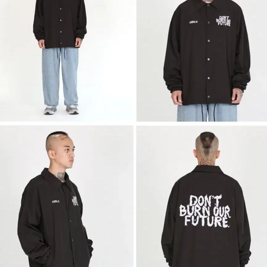 아조바이아조 Slogan Coach Jacket [BLACK]