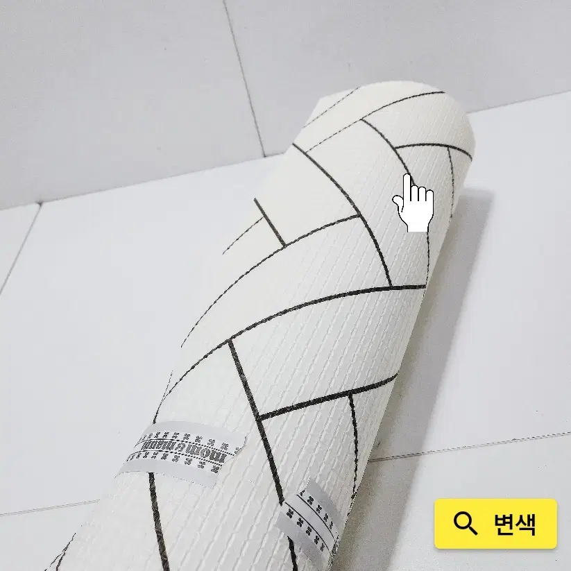 [리퍼] 유아 롤매트 헤링본 화이트 100x200x0.8cm