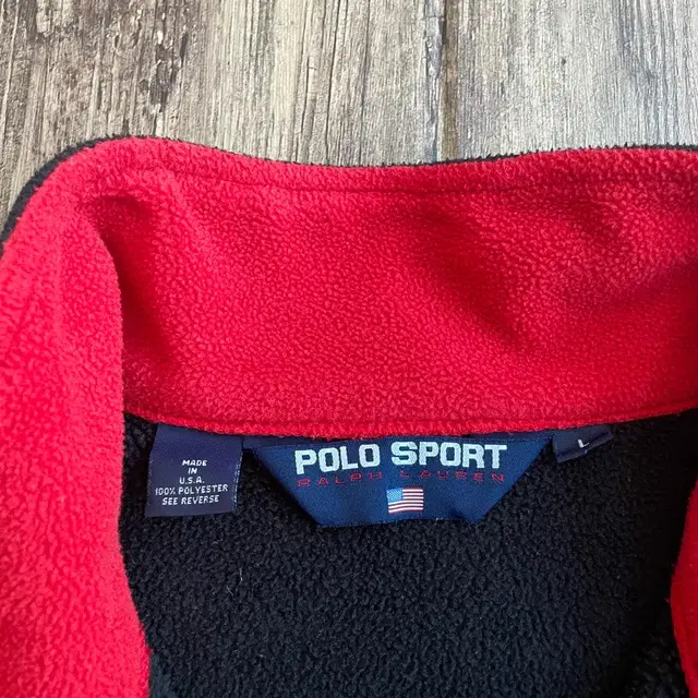 90S POLO SPORT 베어 하프 집업 105-110 블랙