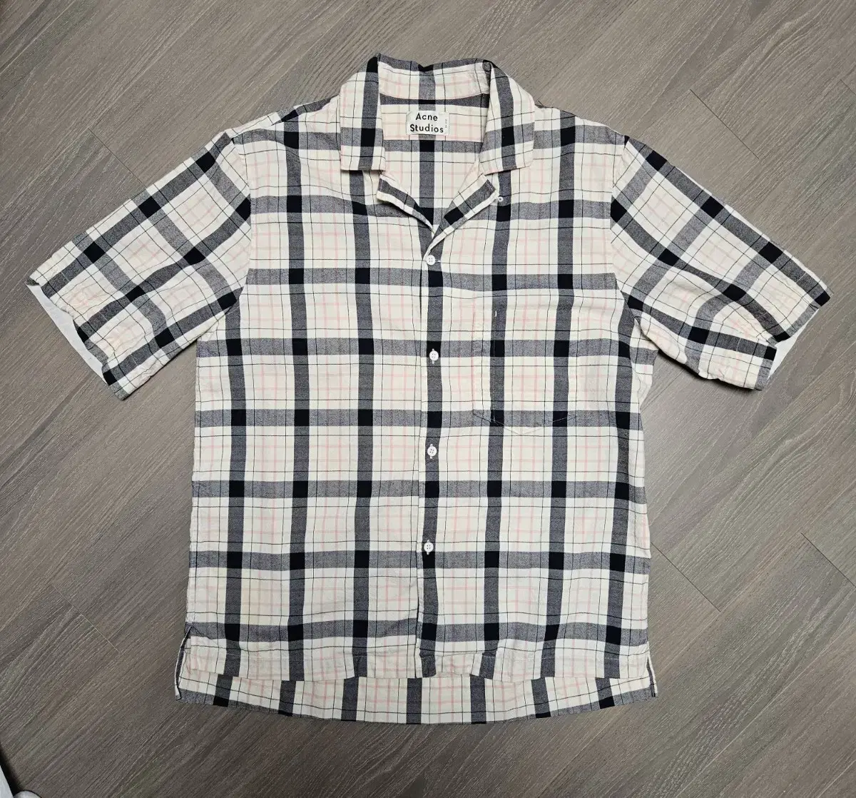 ACNE STUDIOS ELM Big Check Half-Shirt Size 48